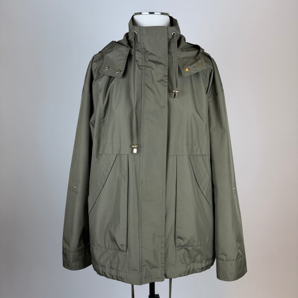 Fleet Street Olive Green Hooded Anorak Utility Jacket Womens Sz Medium Gorpcore